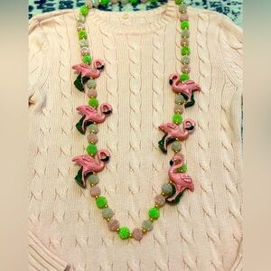Vintage Flamingo Kitsch Necklace